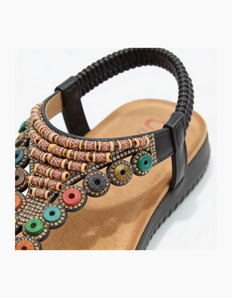 Heavenly Feet RADIANCE Womens Toe ring Sandals Black