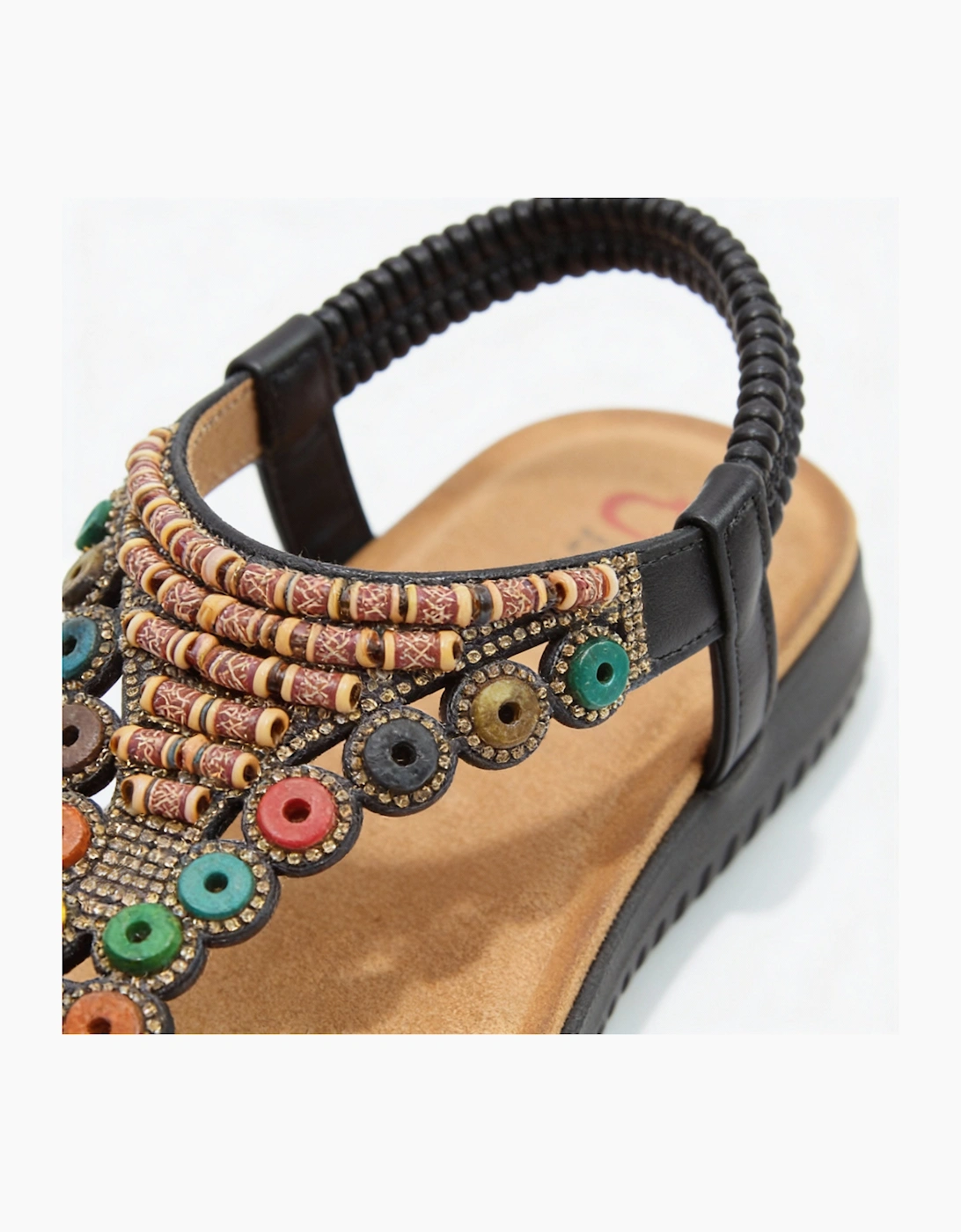Heavenly Feet RADIANCE Womens Toe ring Sandals Black