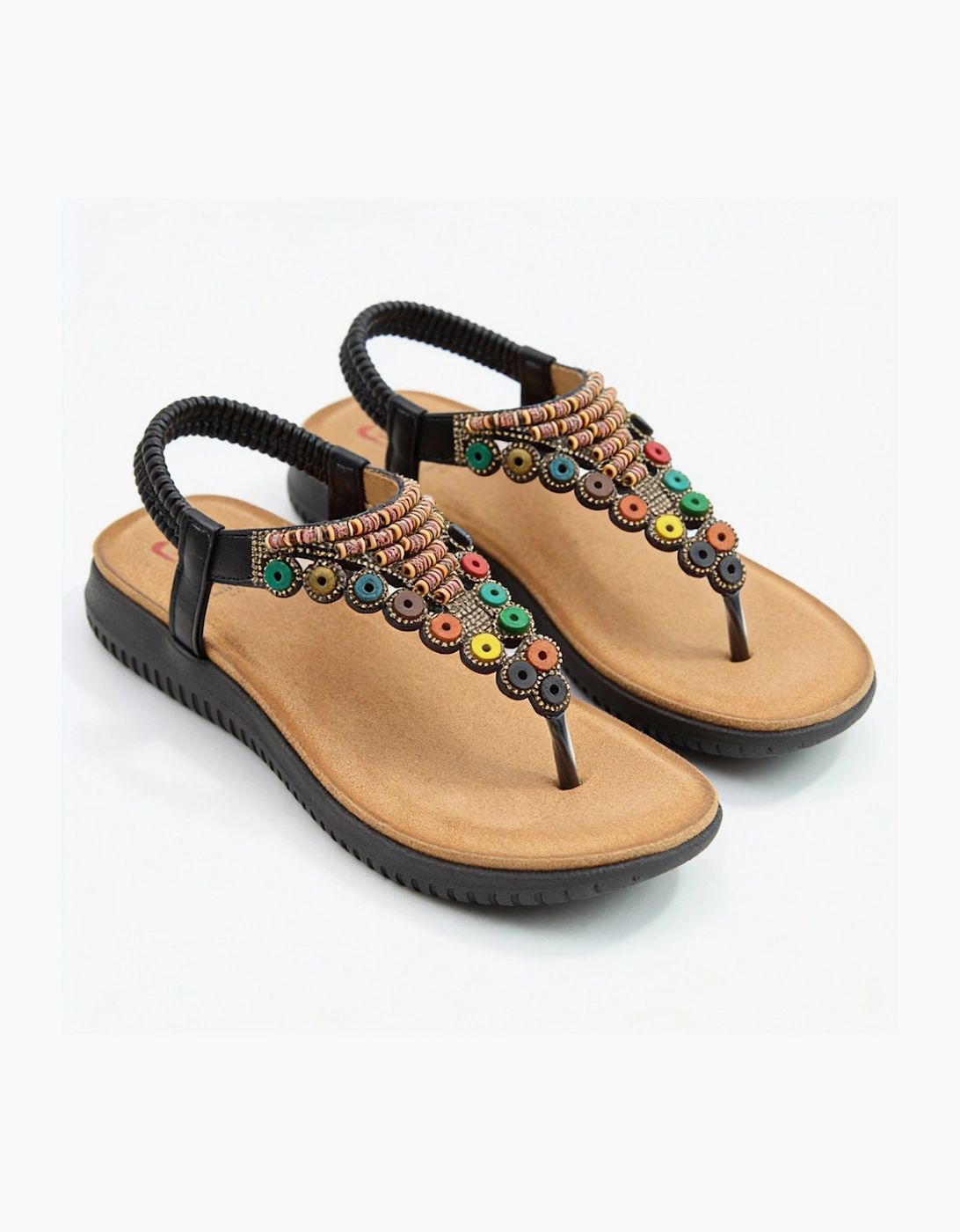 Heavenly Feet RADIANCE Womens Toe ring Sandals Black