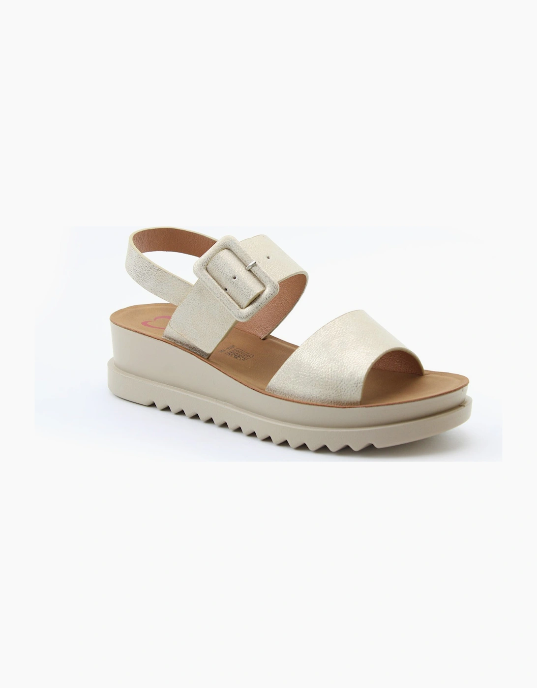 Heavenly Feet PISTACHIO Womens Ankle Strap Sandals Gold