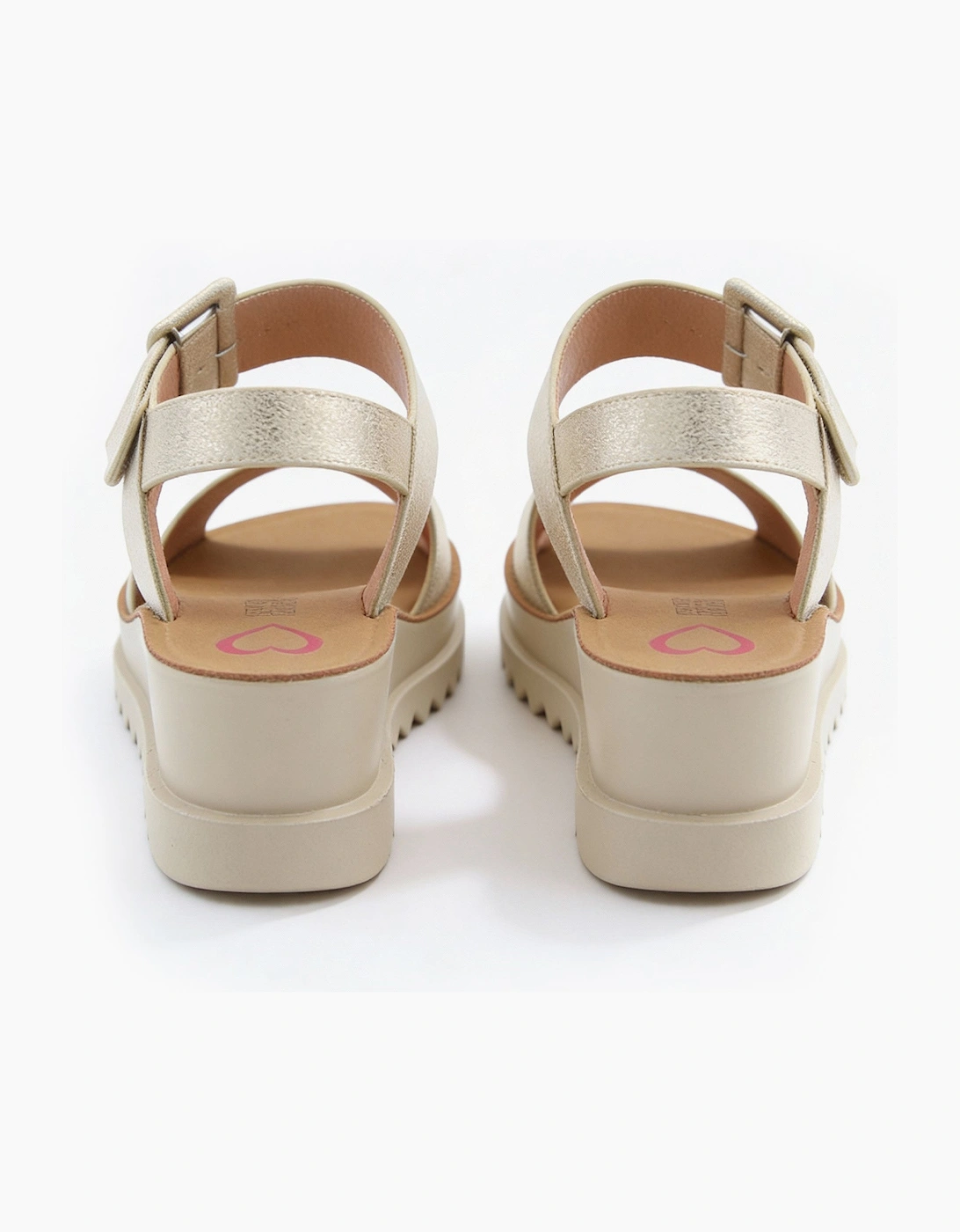 Heavenly Feet PISTACHIO Womens Ankle Strap Sandals Gold
