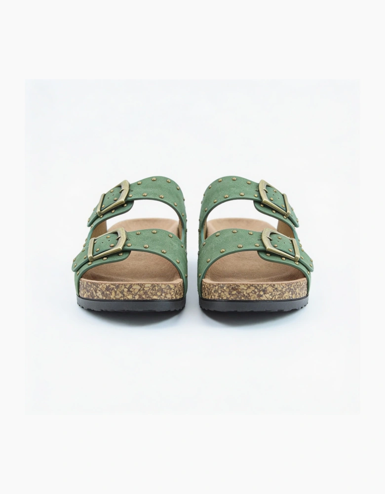 Heavenly Feet POLLY Womens Mules Sandals Forest