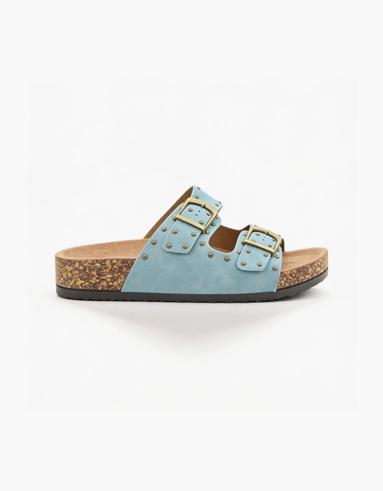 Heavenly Feet POLLY Womens Mules Sandals Blue