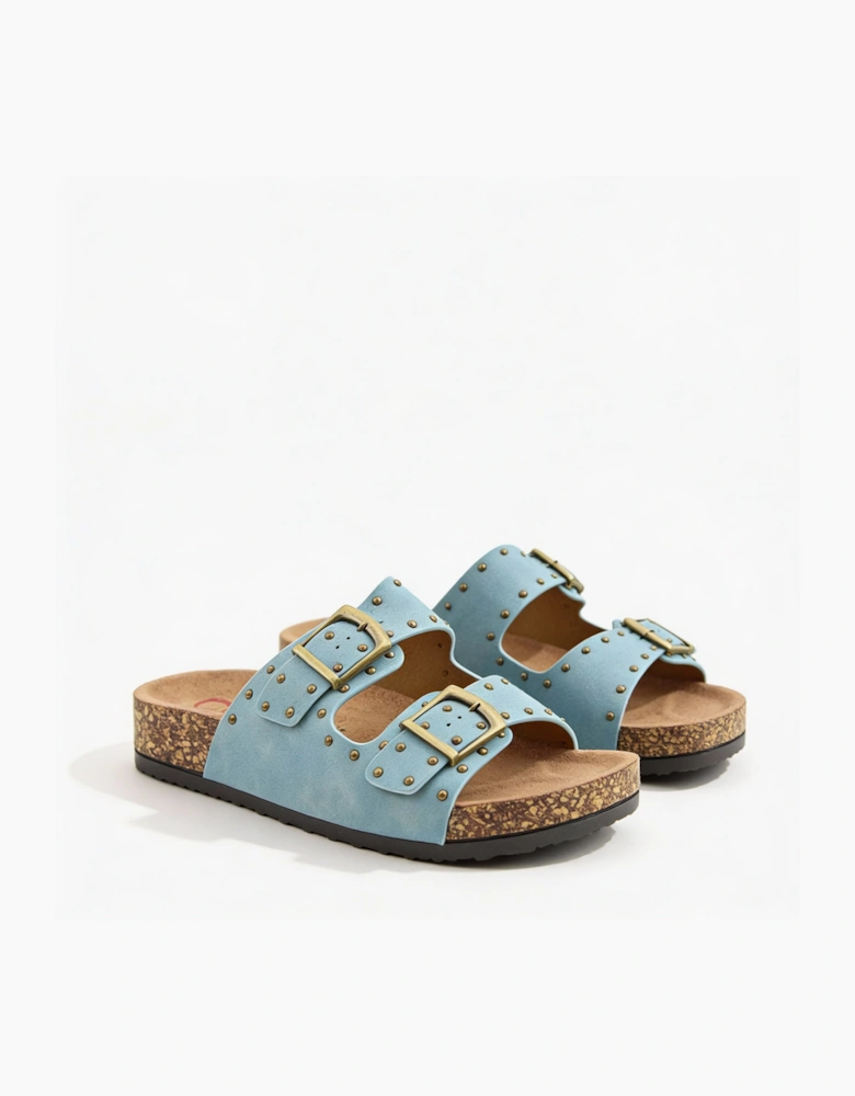 Heavenly Feet POLLY Womens Mules Sandals Blue
