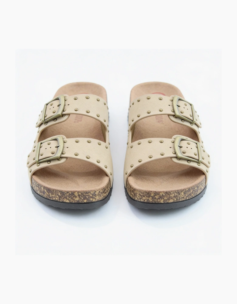 Heavenly Feet POLLY Womens Mules Sandals Beige