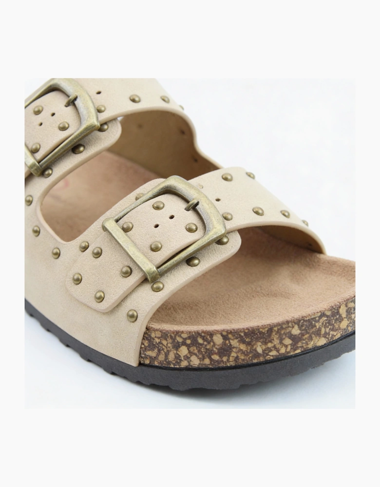 Heavenly Feet POLLY Womens Mules Sandals Beige