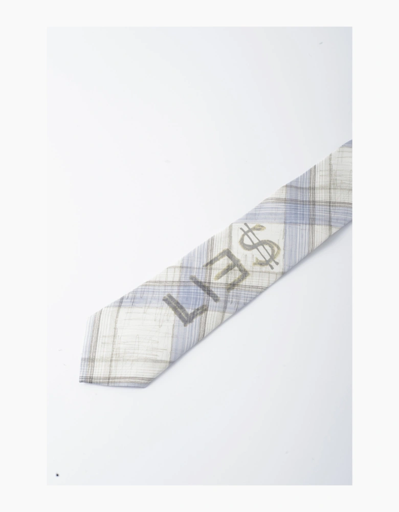 Check Orb Plaid Tie Blue