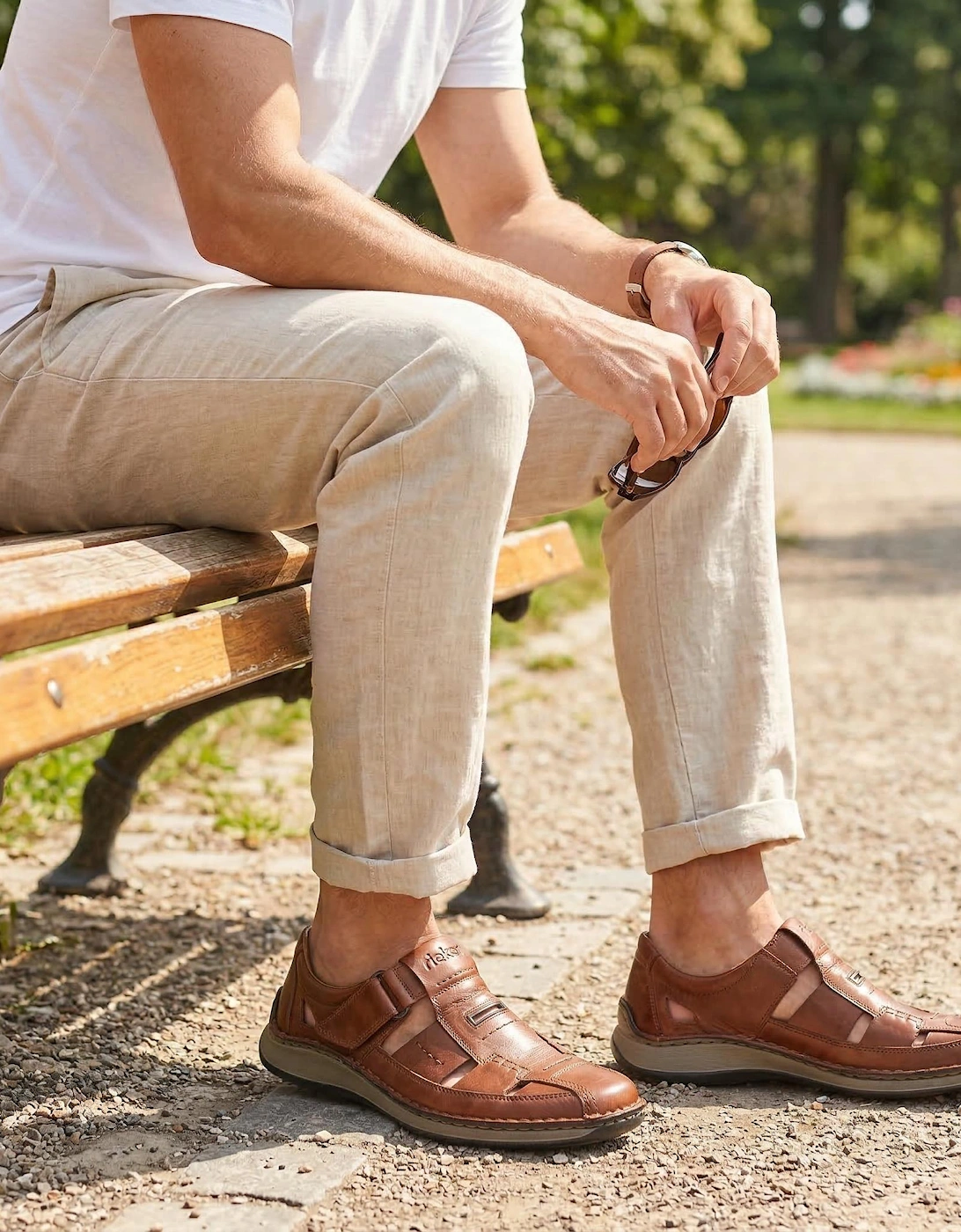 Rieker 05284 Mens Fisherman Sandals Brown