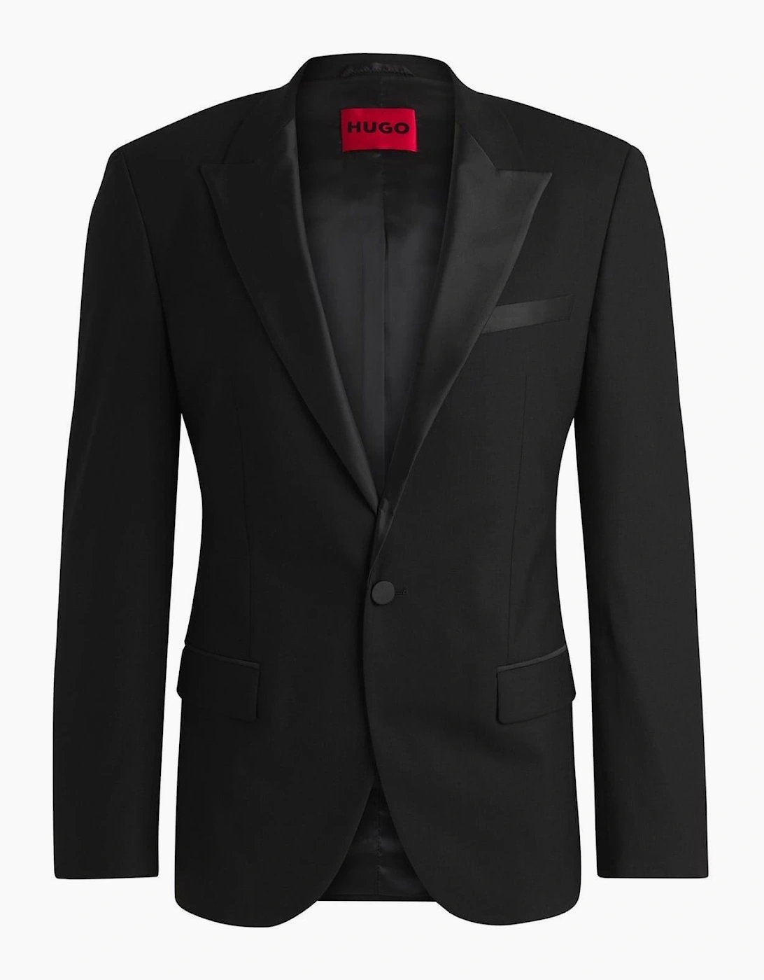Solid Patterned Lapel Collared Blazer
