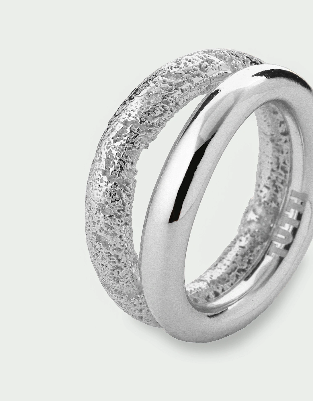 Mirage Textured Double Band Layering Ring