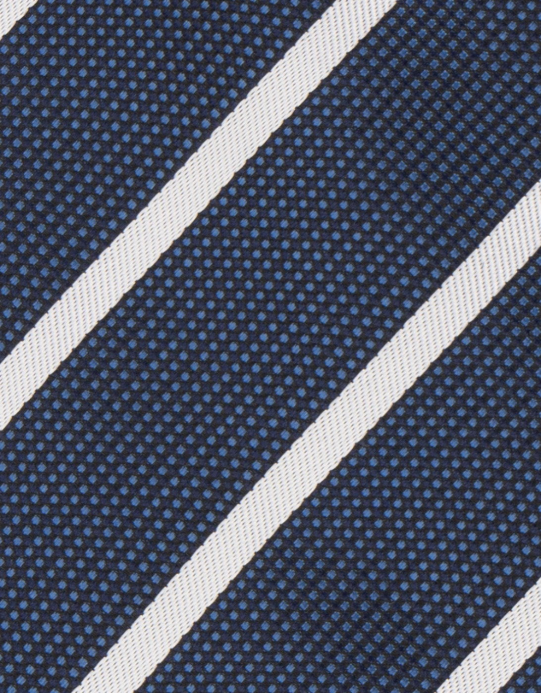 Stripe Navy White Tie