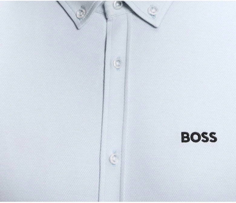Hugo Boss Men's Light Blue Short Sleeved Motion Shirt