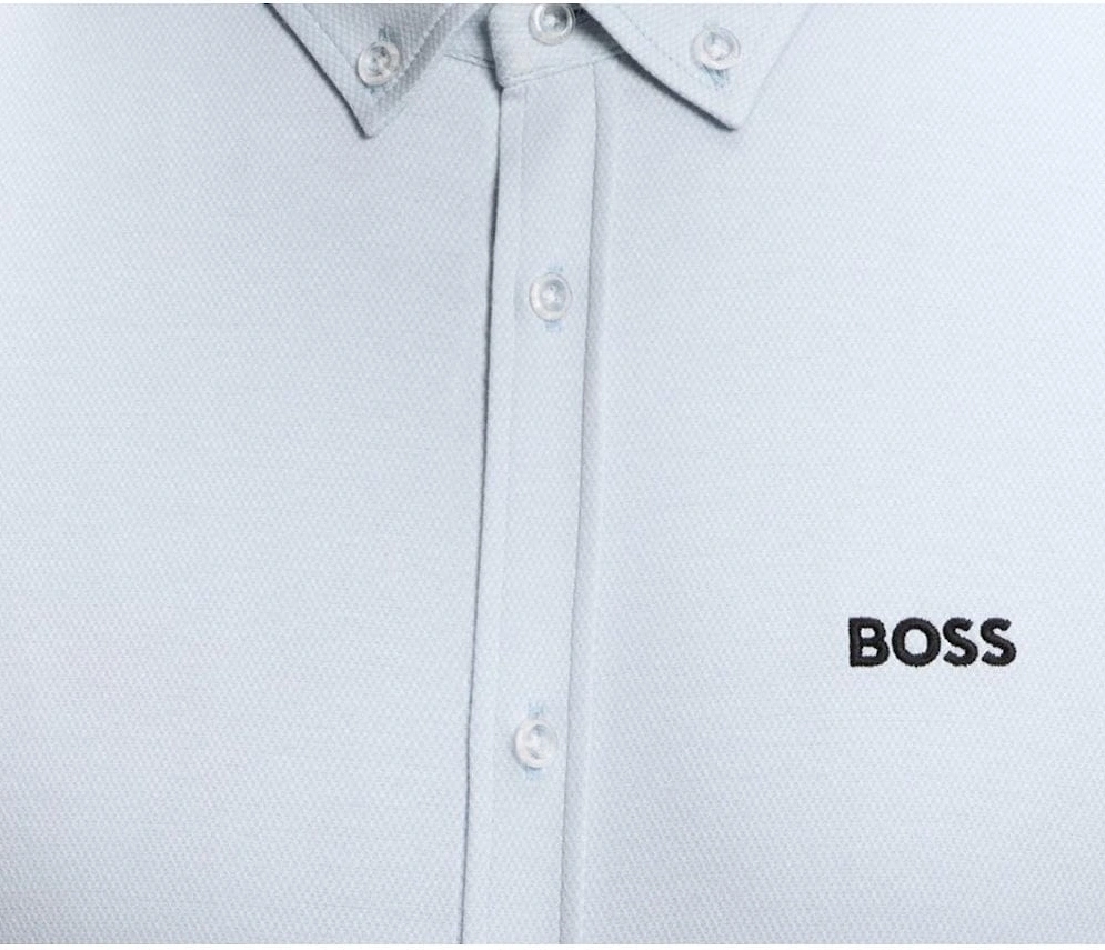 Hugo Boss Men's Light Blue Short Sleeved Motion Shirt