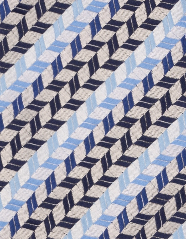Geometric Stripes Blue Navy Black Tie