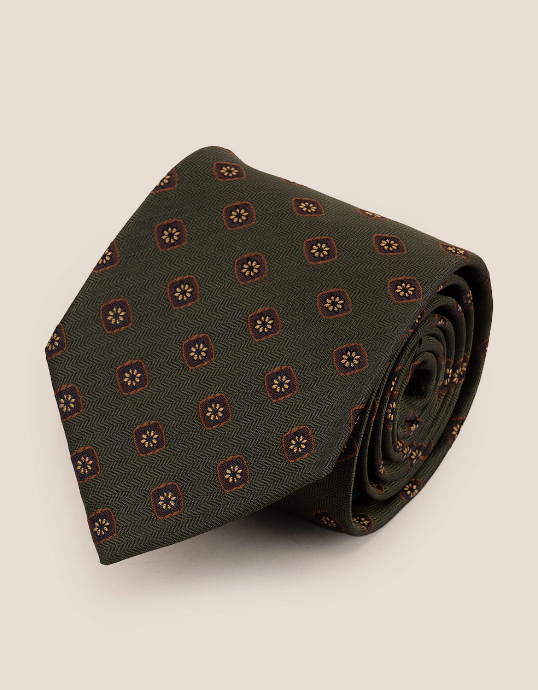 Vintage Geometric Green Tie