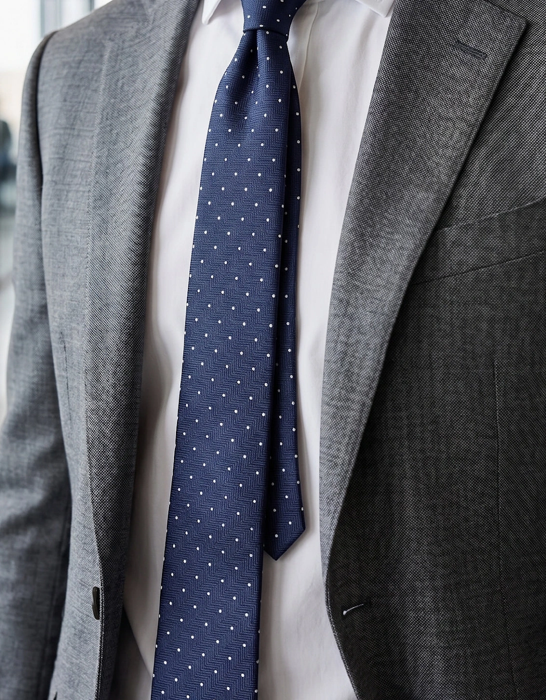Polka Navy Tie