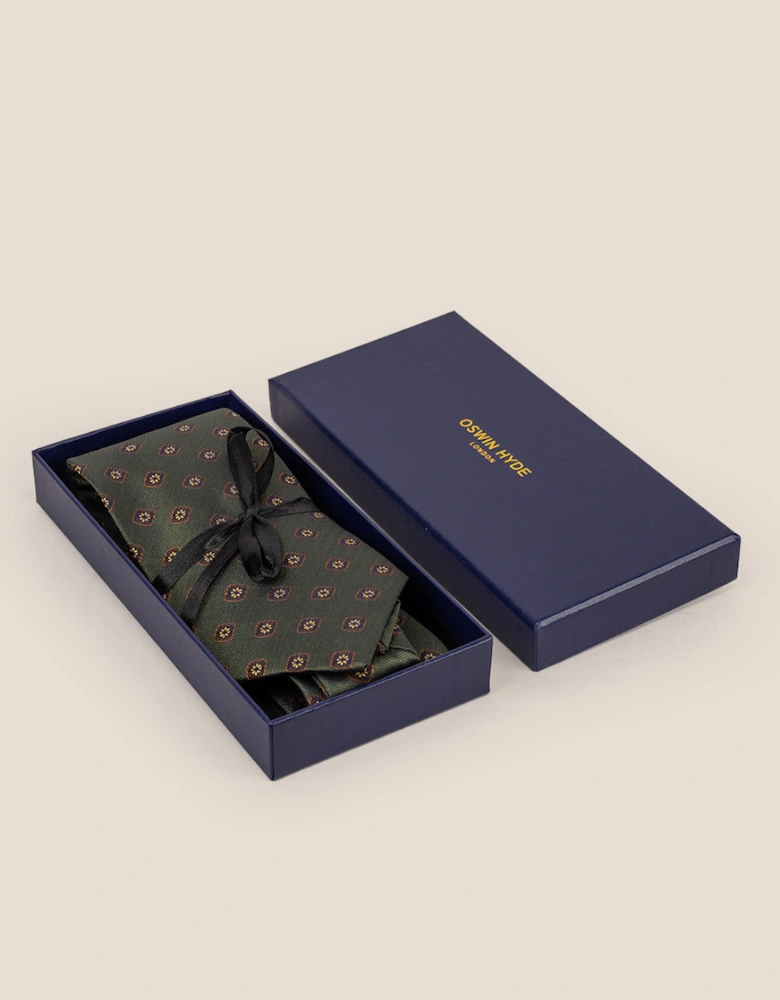 Vintage Geometric Green Tie