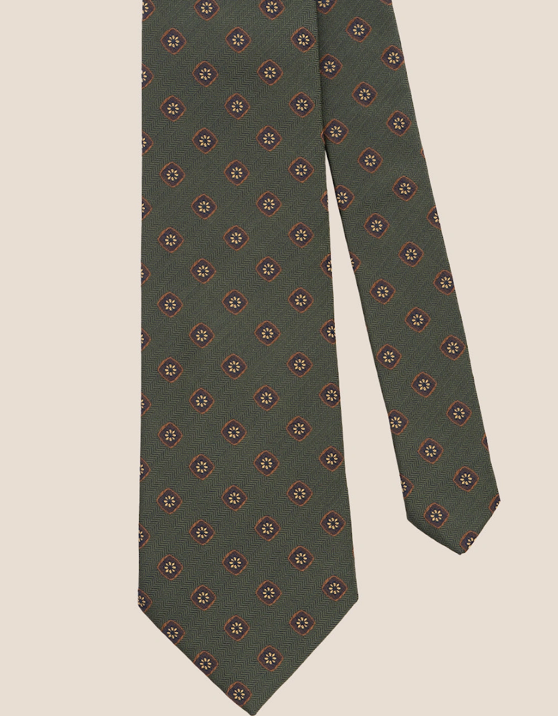 Vintage Geometric Green Tie