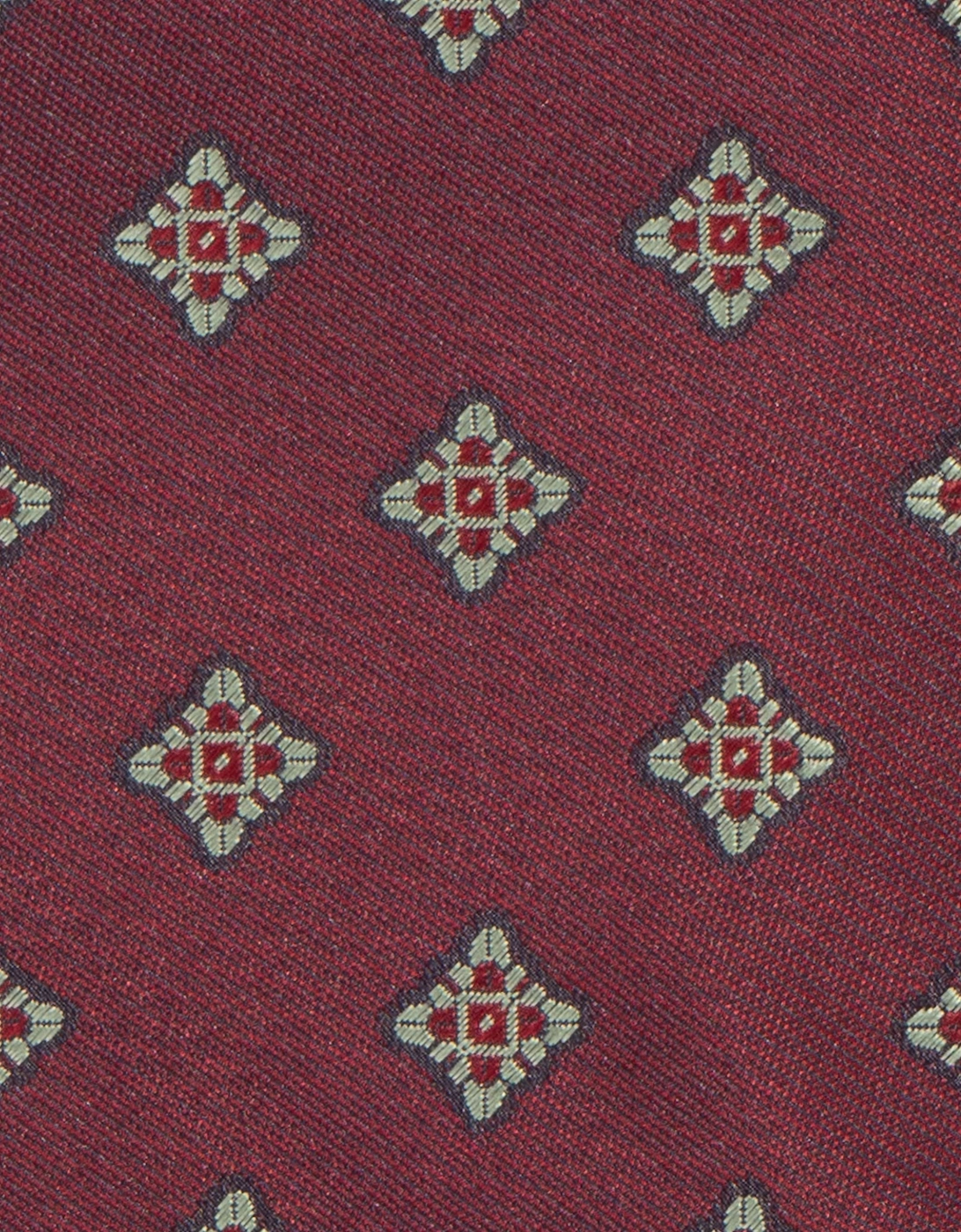 Square Motif Burgundy Tie