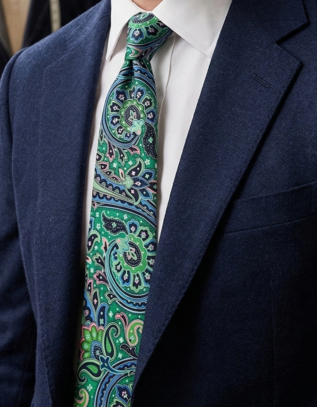 Print Green Tie