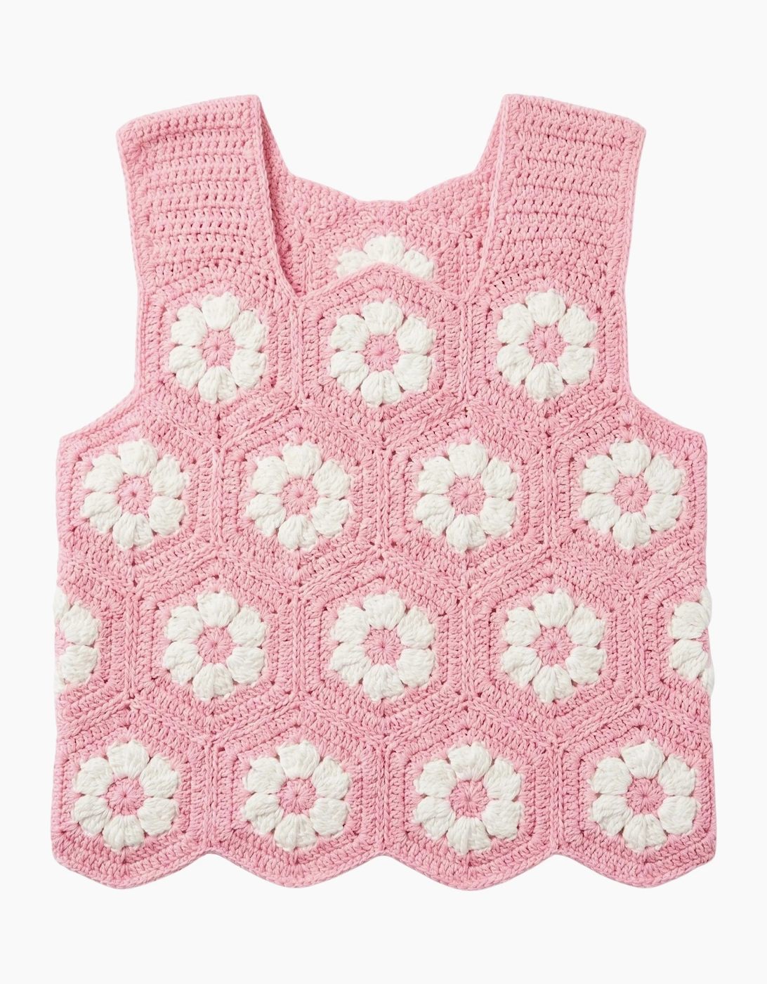 Daisy Bloom Crochet Pink Cardigan
