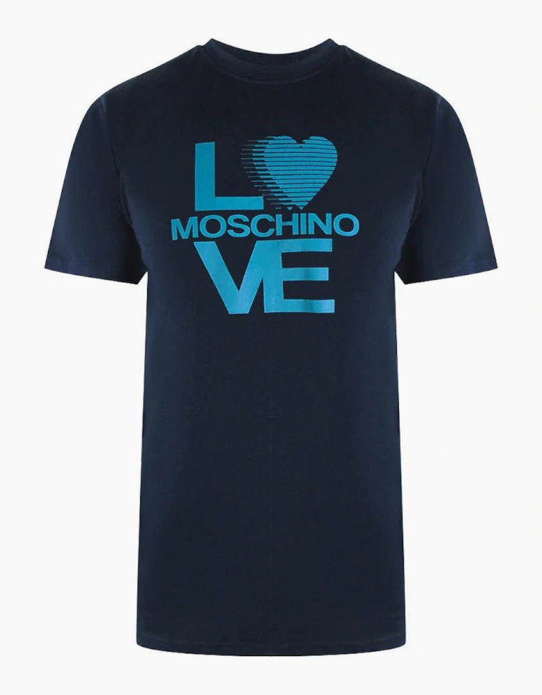 Love Moschino Logo T-Shirt in Navy