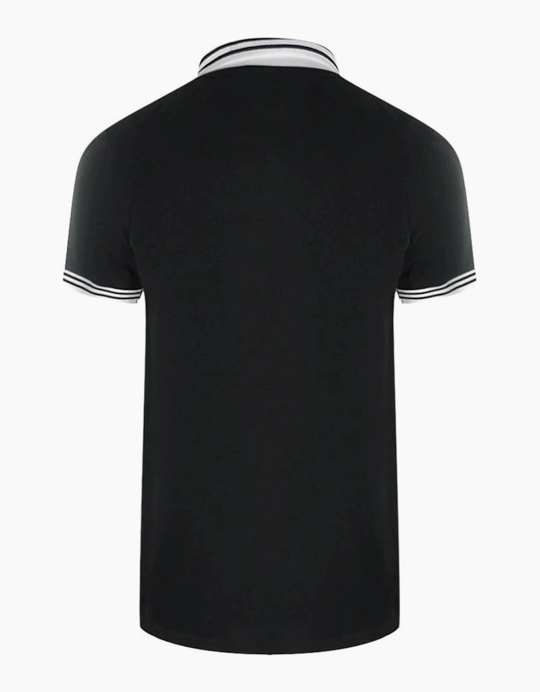 Love Moschino Twin Tipped Collar Polo Shirt in Black
