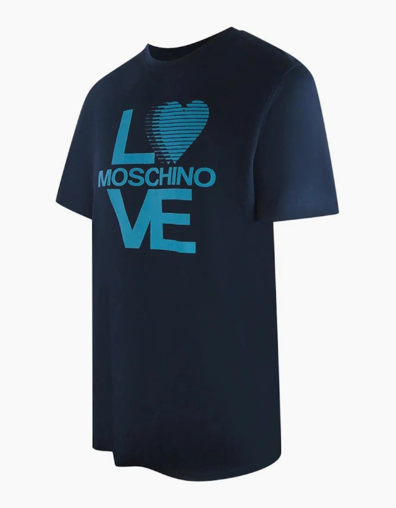 Love Moschino Logo T-Shirt in Navy