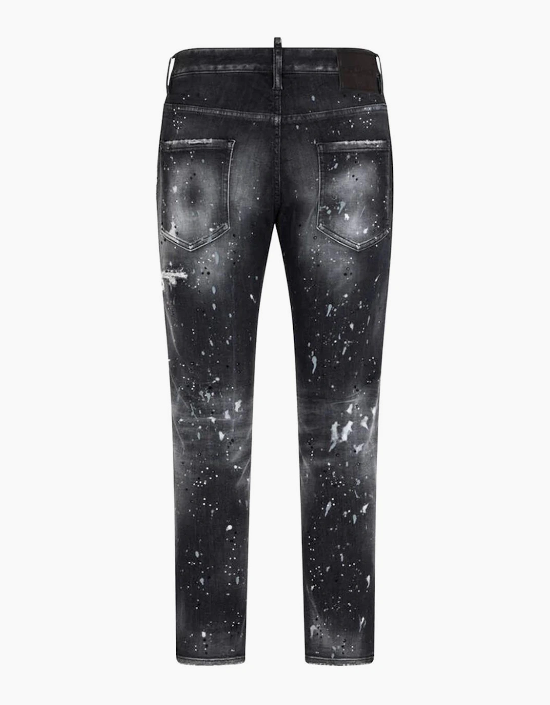 Dsquared2 Paint Splatter Rhinestone Skater Jeans in Black