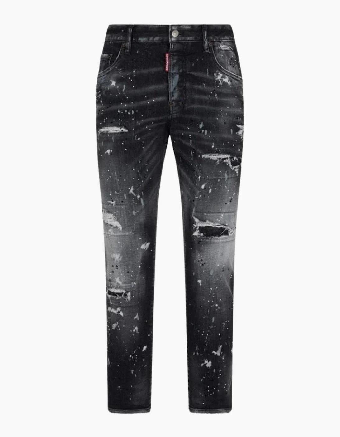 Dsquared2 Paint Splatter Rhinestone Skater Jeans in Black