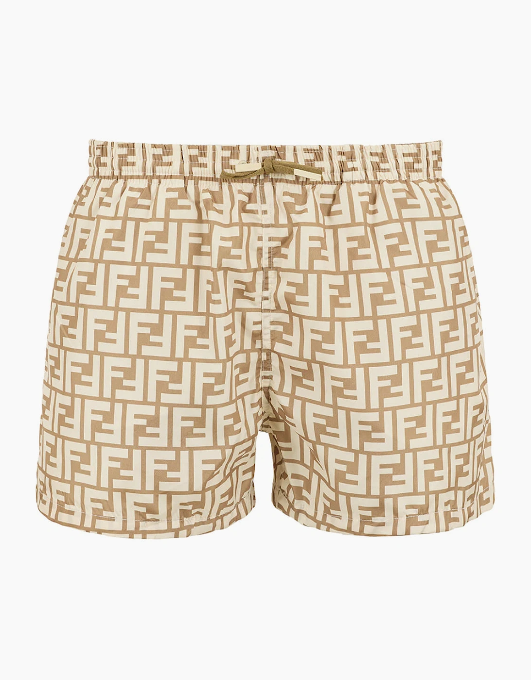 Fendi FF Print Swim Shorts Beige
