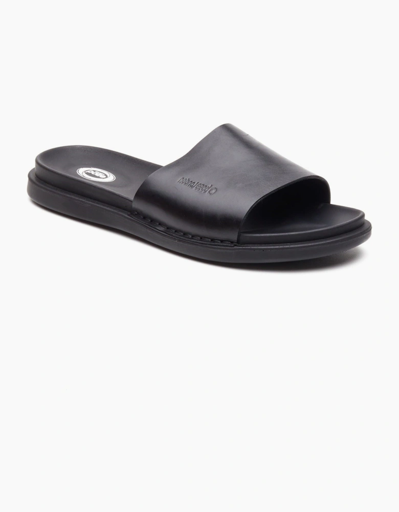 Base London Albany Leather Men's Black Slides