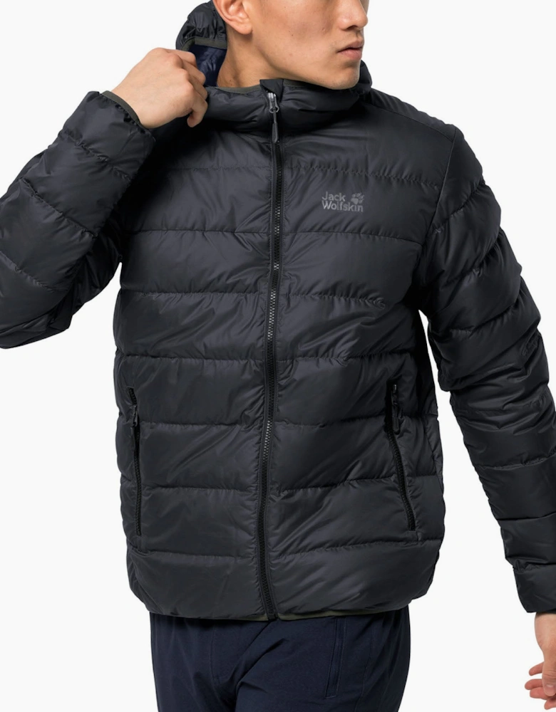 Jack Wolfskin Mens Helium Windproof Water Repellent Down Jacket Black