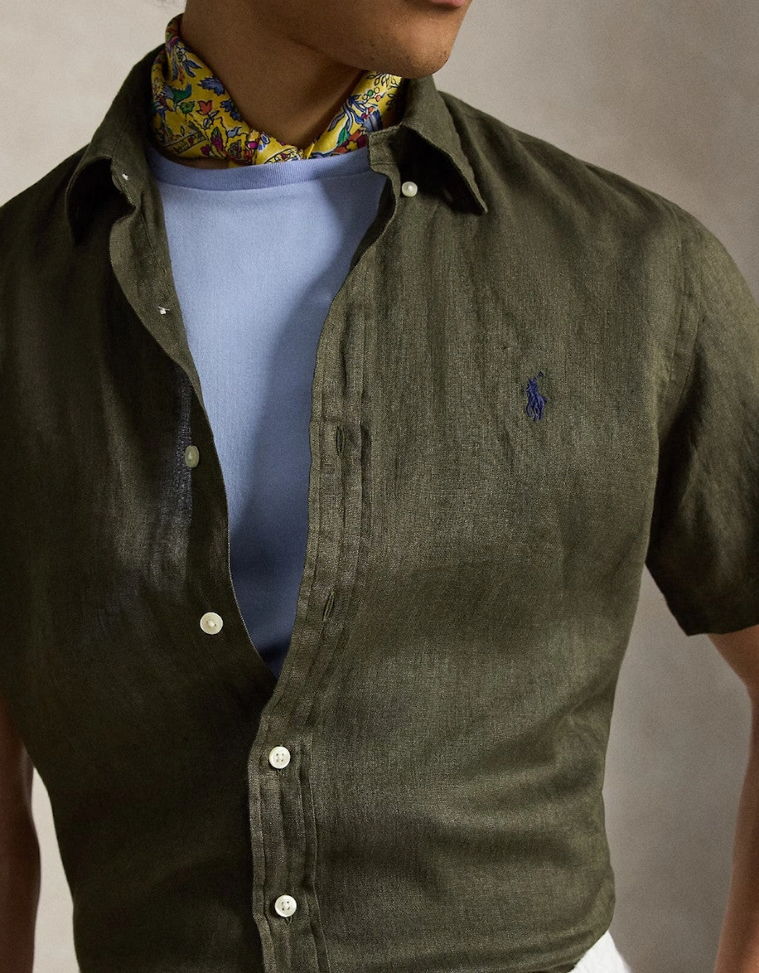 Polo Ralph Lauren SS Linen Shirt 503 Armadillo