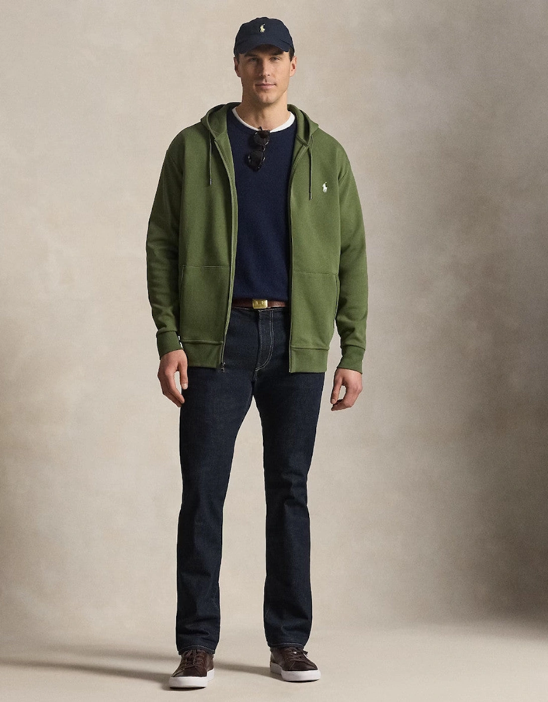 Polo Ralph Lauren Double Knit Zip Through Hoody 503 Supply Olive