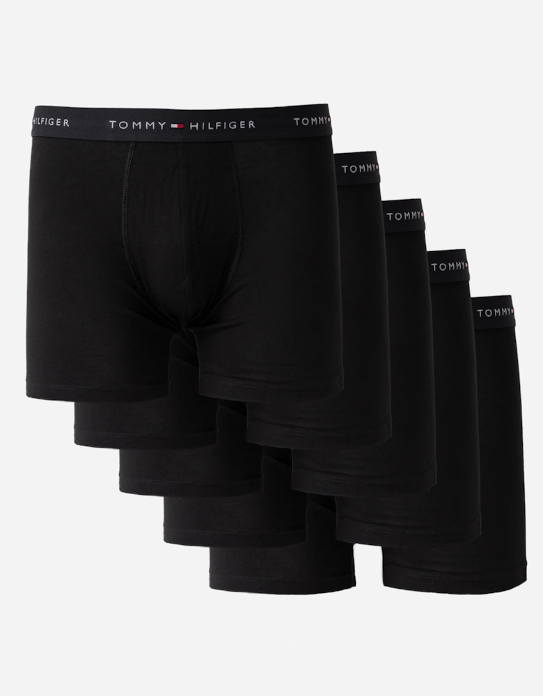 Tommy Hilfiger 5-Pack Logo Waistband Mens Boxer Briefs - Black