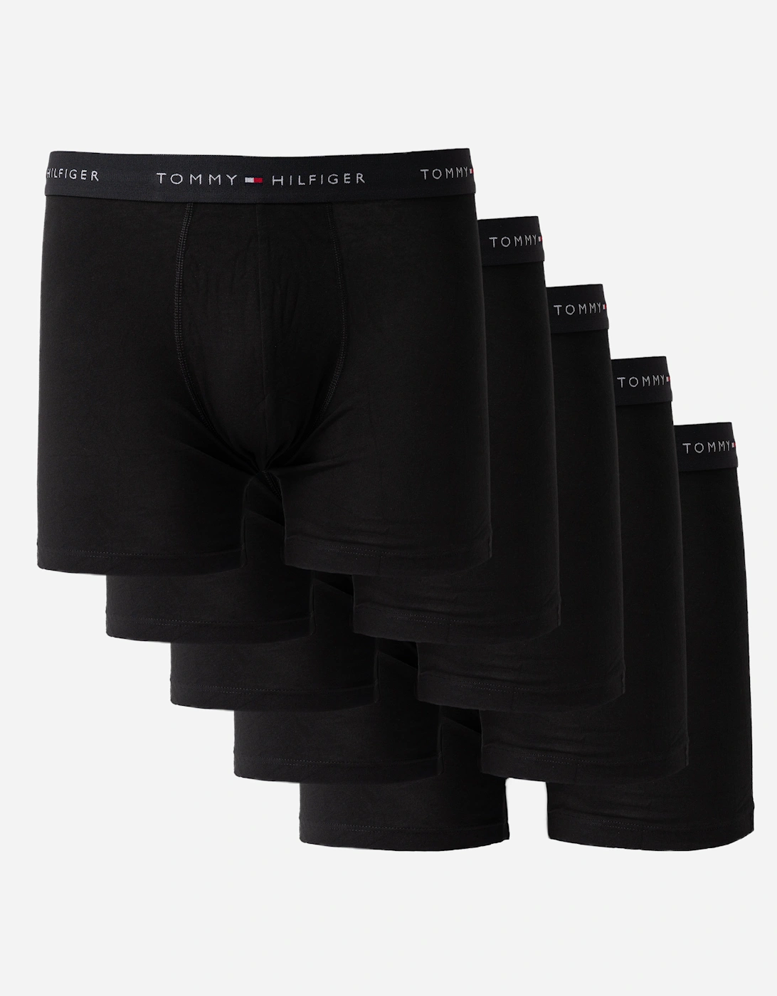 Tommy Hilfiger 5-Pack Logo Waistband Mens Boxer Briefs - Black