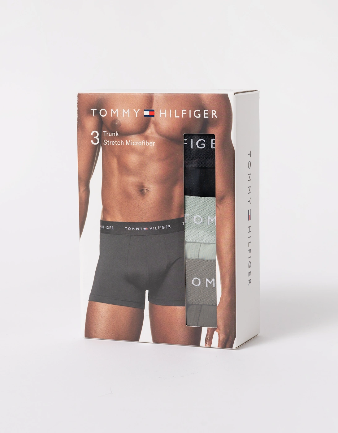 Tommy Hilfiger 3-Pack DTM Waistband Mens Trunks - Black/Mint/Army