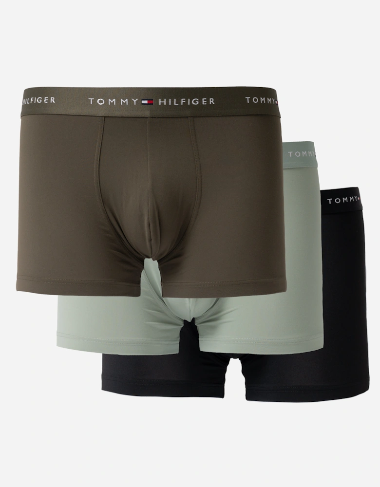 Tommy Hilfiger 3-Pack DTM Waistband Mens Trunks - Black/Mint/Army