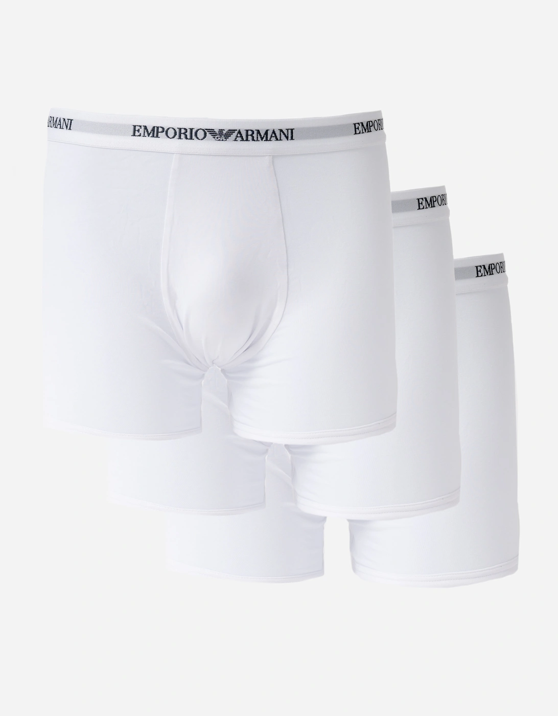Emporio Armani Men's White 3-Pack Boxers With Logo Waistband Em000261-Af14132-M0066 - /White/ - Size: 35/34/32/9.5/13/12.5/12/11.5/11/9/16/15