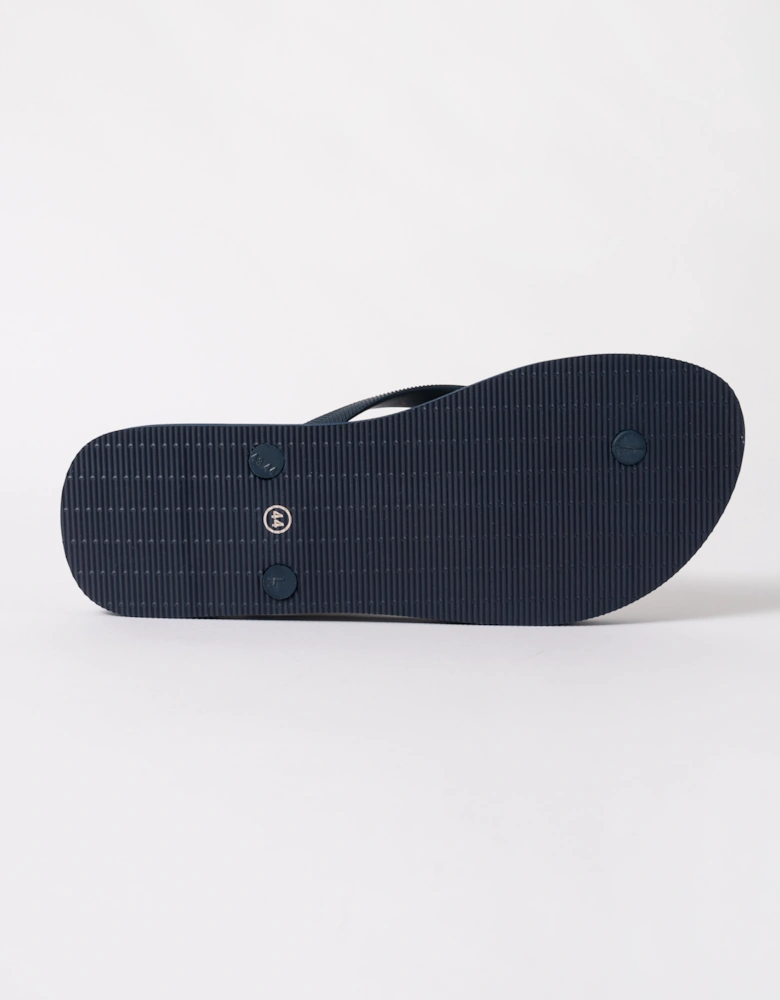 Aquascutum Iconic Mens Flip-Flops with Club Check Print - Navy 11