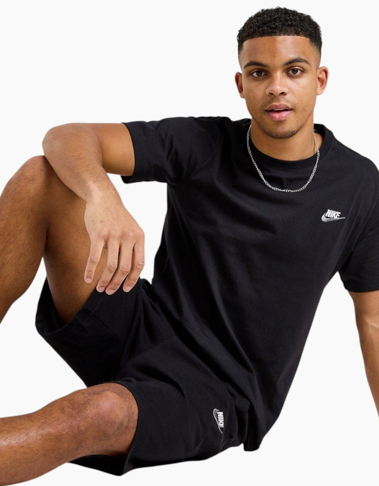 Nike Core Mens T Shirts Sportswear Club Swoosh Embroidered Futura Logo Tee