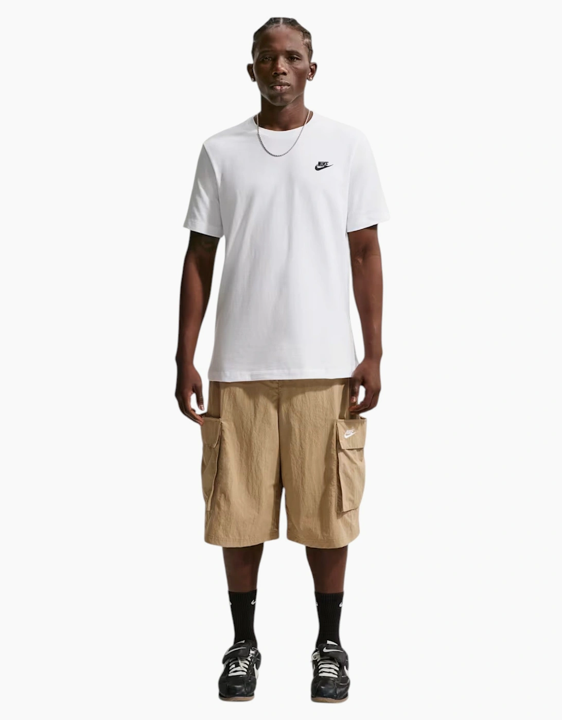 Nike Core Mens T Shirts Sportswear Club Swoosh Embroidered Futura Logo Tee