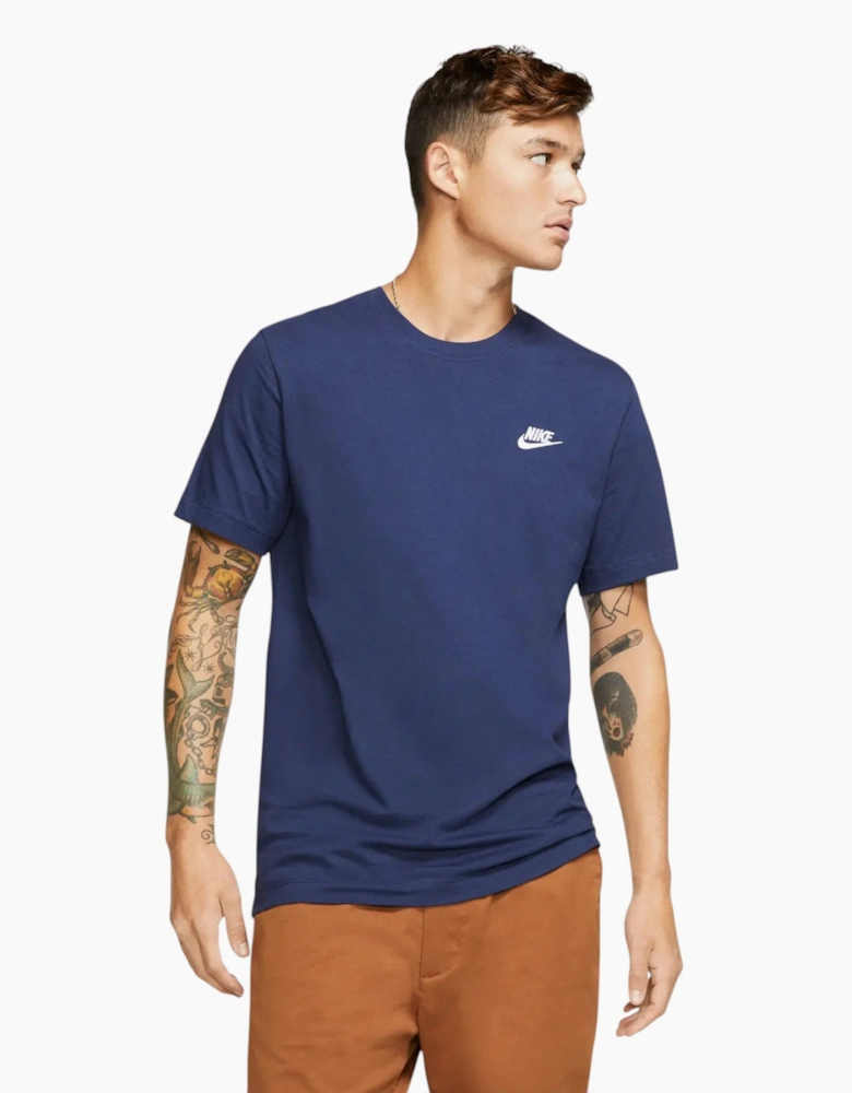 Nike Core Mens T Shirts Sportswear Club Swoosh Embroidered Futura Logo Tee