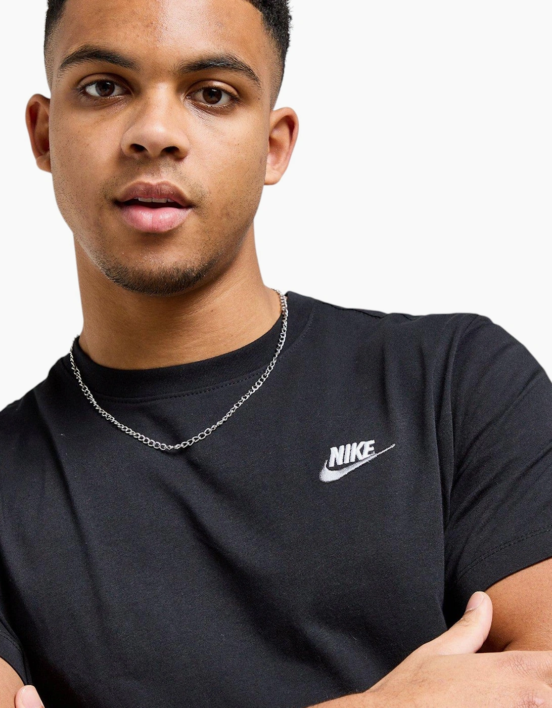 Nike Core Mens T Shirts Sportswear Club Swoosh Embroidered Futura Logo Tee