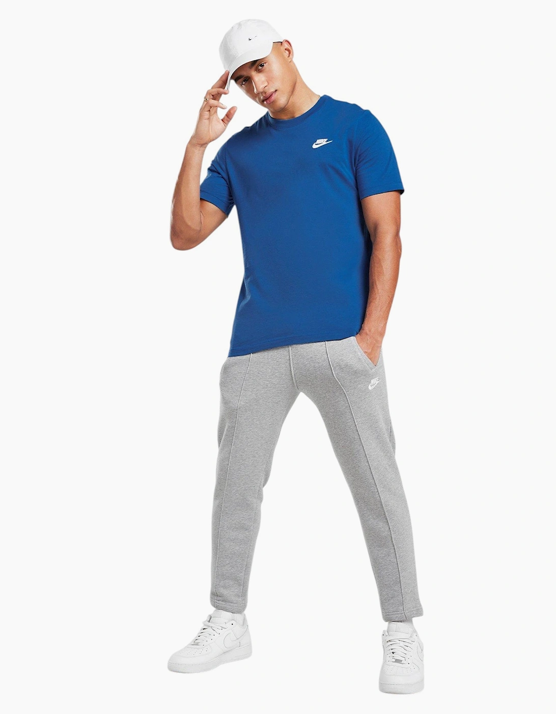 Nike Core Mens T Shirts Sportswear Club Swoosh Embroidered Futura Logo Tee