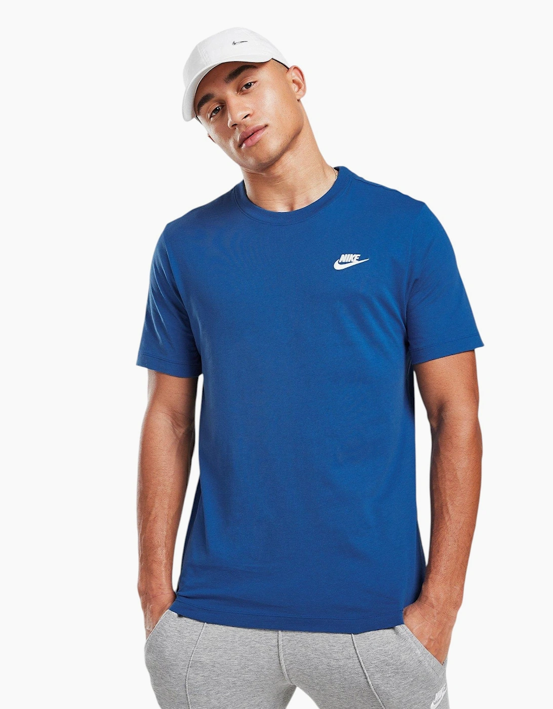 Nike Core Mens T Shirts Sportswear Club Swoosh Embroidered Futura Logo Tee