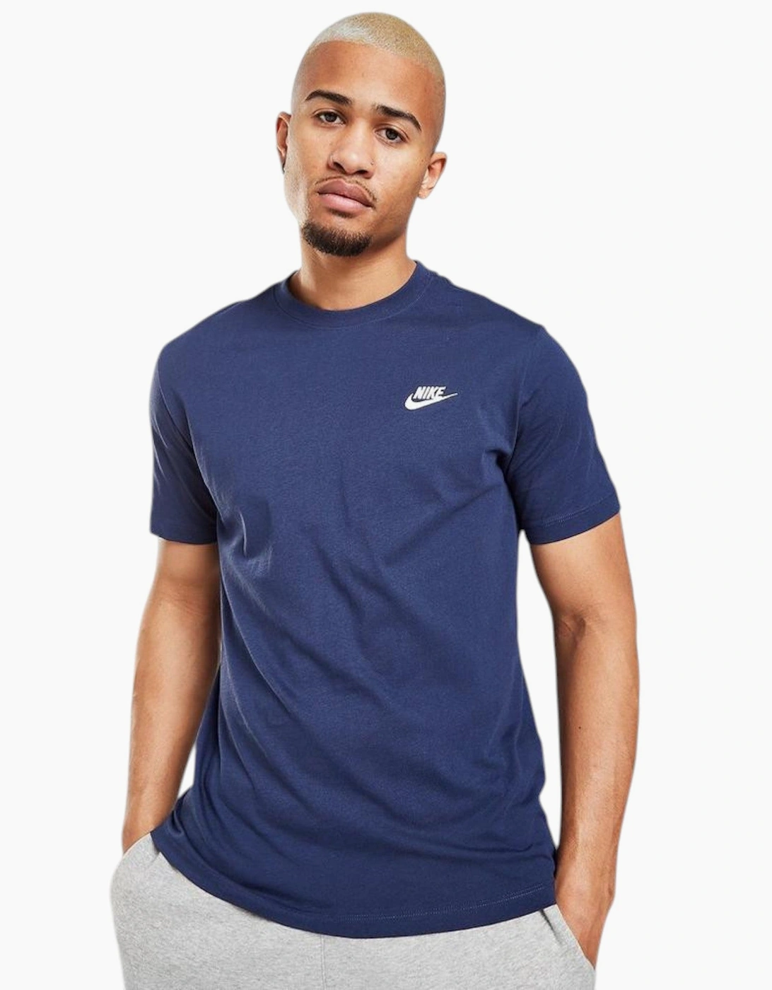 Nike Core Mens T Shirts Sportswear Club Swoosh Embroidered Futura Logo Tee