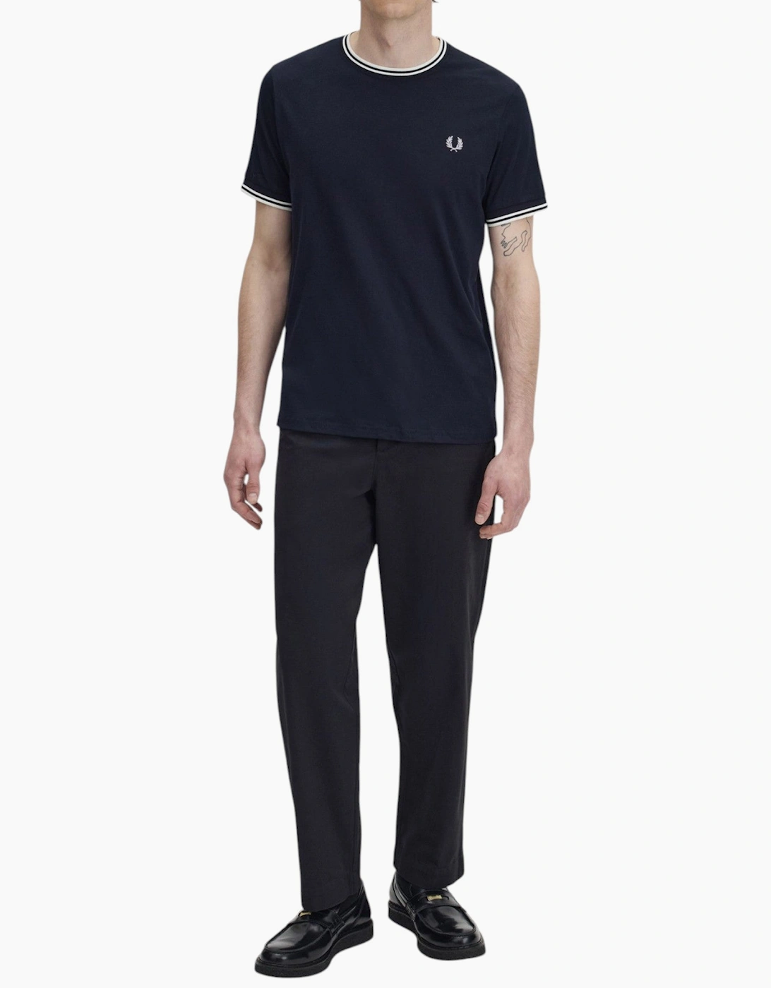 Fred Perry Twin Tipped Mens T Shirt Crew Neck Short Sleeve Summer Tee