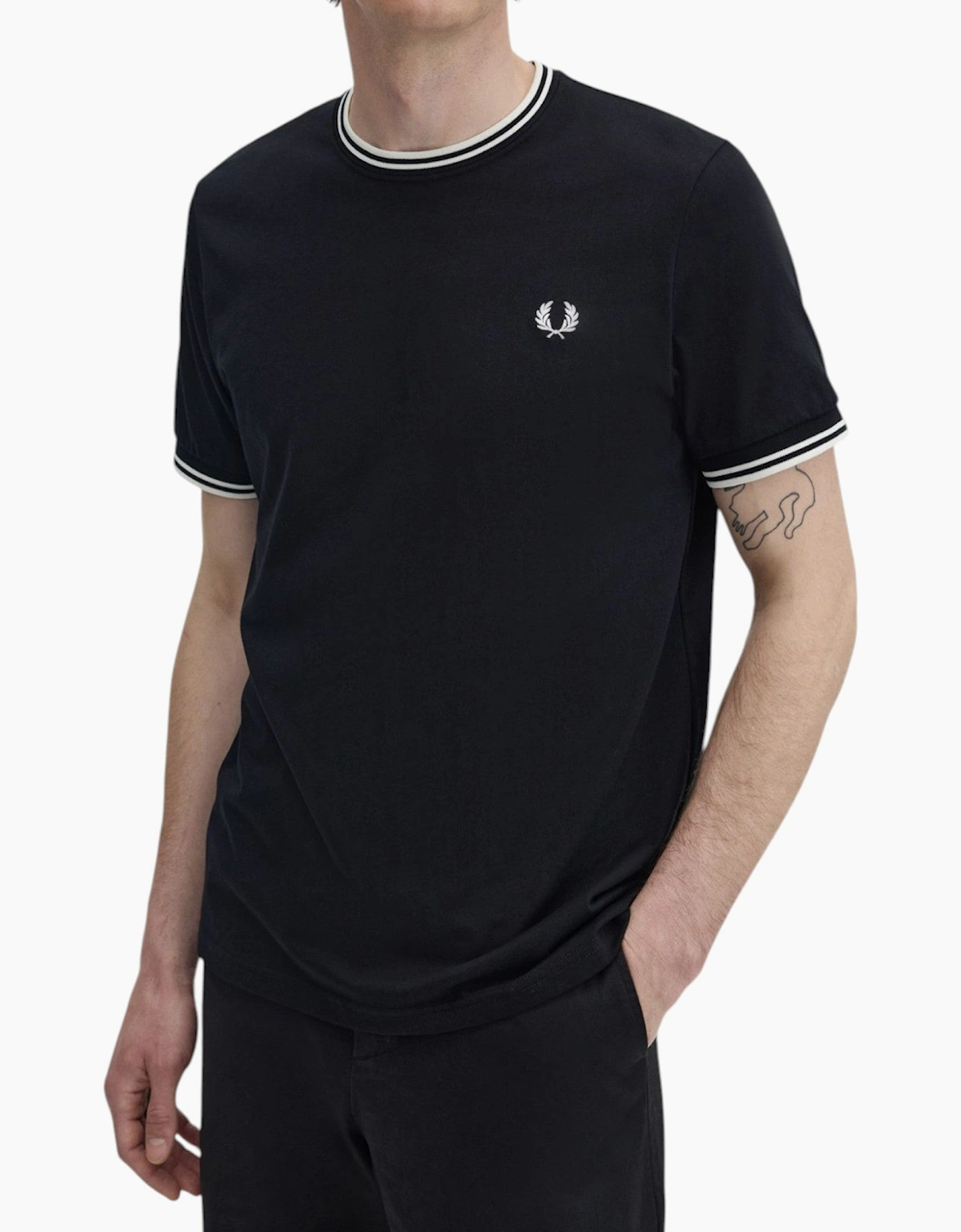 Fred Perry Twin Tipped Mens T Shirt Crew Neck Short Sleeve Summer Tee